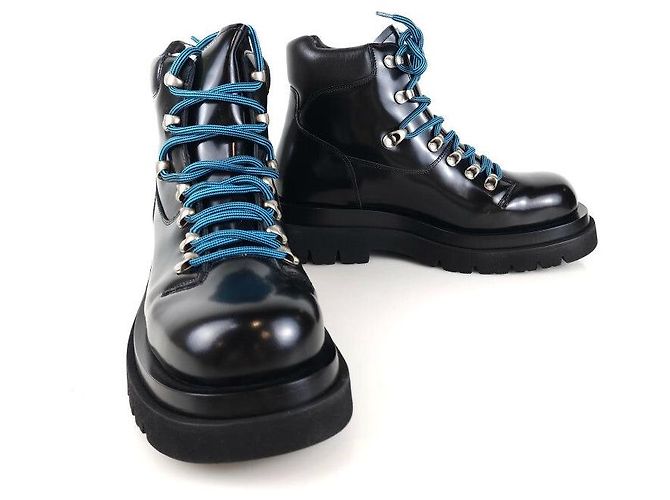 Bottega Veneta Leder-Arbeitsstiefel Grün - Ansicht 3