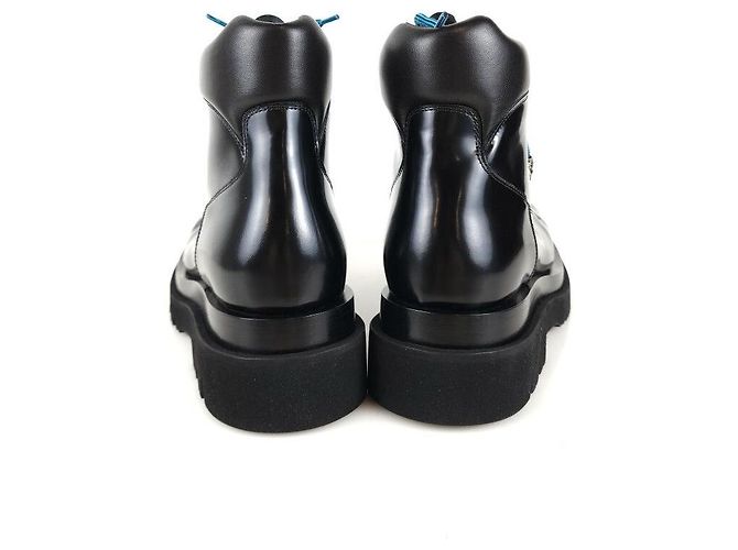 Bottega Veneta Leder-Arbeitsstiefel Grün - Ansicht 4