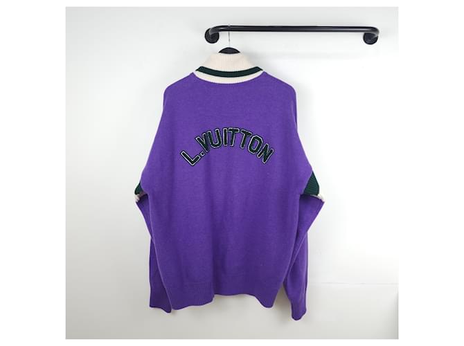 Louis Vuitton Logo Roll Neck Pullover Knit Purple - view 3