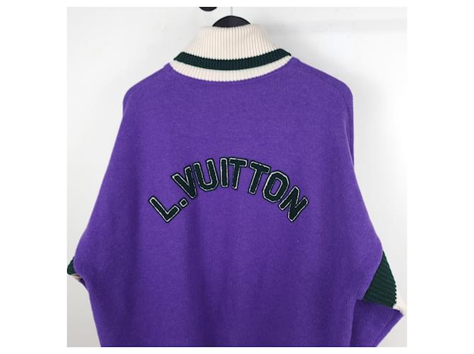 Louis Vuitton Logo Roll Neck Pullover Knit Purple - view 4