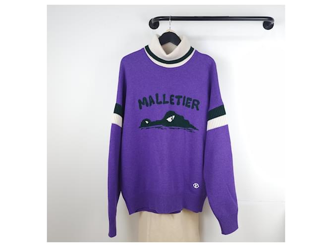 Louis Vuitton Logo Roll Neck Pullover Knit Purple - view 5