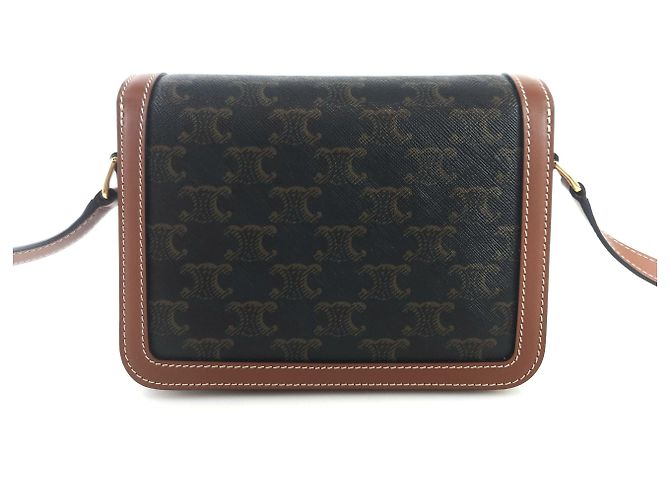 Céline Borsa a spalla Triomphe in tela Tin Triomphe Nero - vista 3