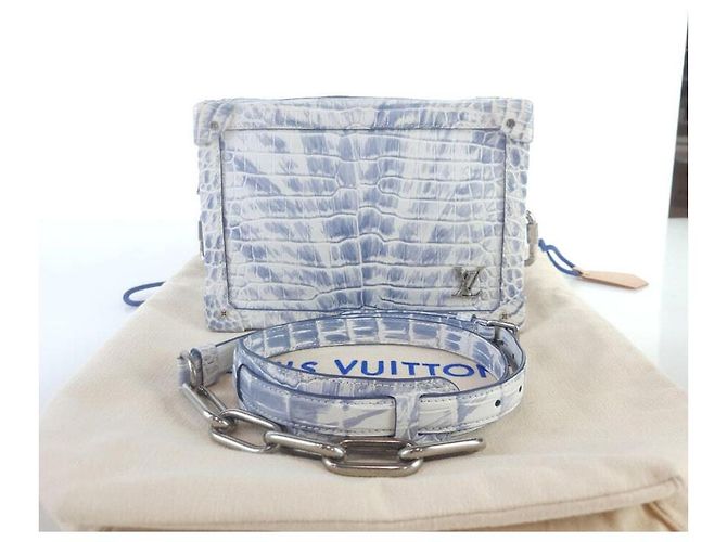 Louis Vuitton Borsa a spalla in coccodrillo alligatore esotico in pelle morbida Argento - vista 9