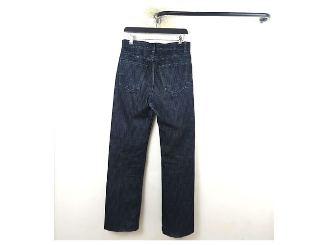 Fendi Pantaloni in denim ff FF Nero - vista 3
