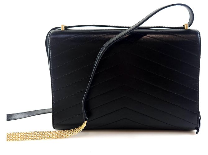 Chanel Borsa a Spalla con Patta Chevron Nero - vista 4