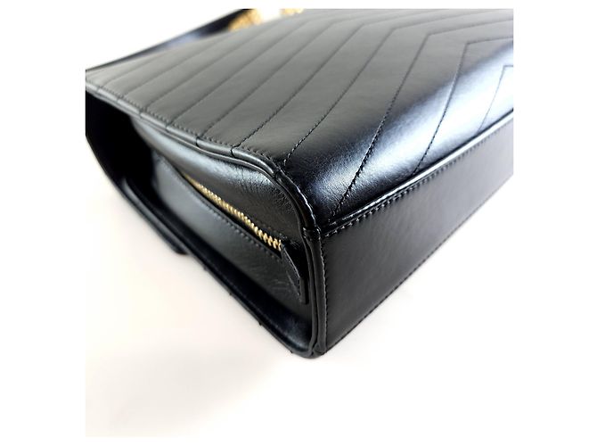 Chanel Borsa a Spalla con Patta Chevron Nero - vista 5