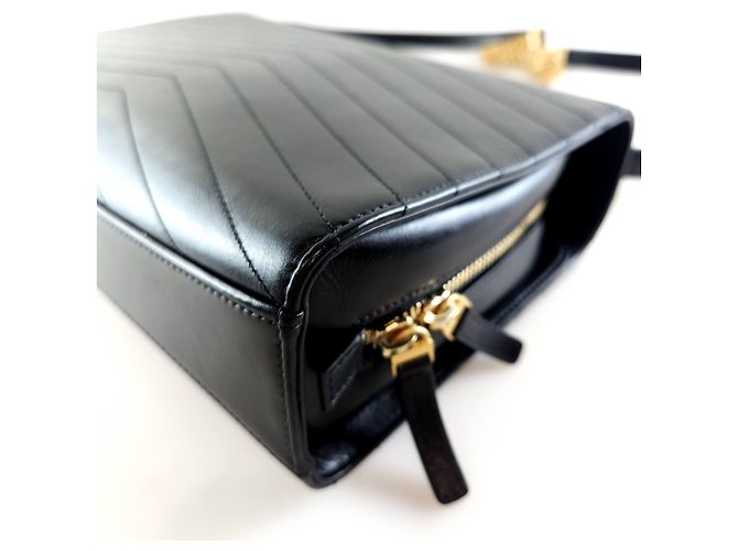 Chanel Borsa a Spalla con Patta Chevron Nero - vista 6