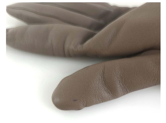 Hermès Luvas de couro de shearling Marrom - vista 3