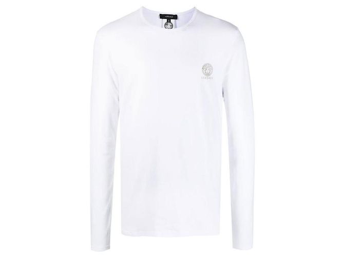 Versace Langarmshirt mit Rundhalsausschnitt und Logo Silber - Ansicht 4