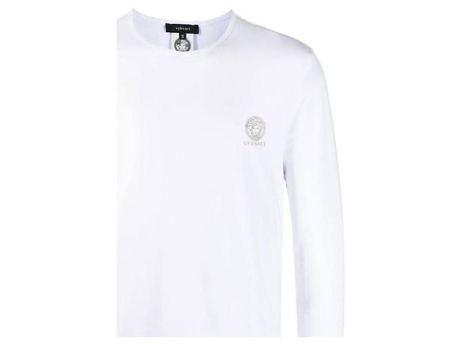 Versace Langarmshirt mit Rundhalsausschnitt und Logo Silber - Ansicht 5