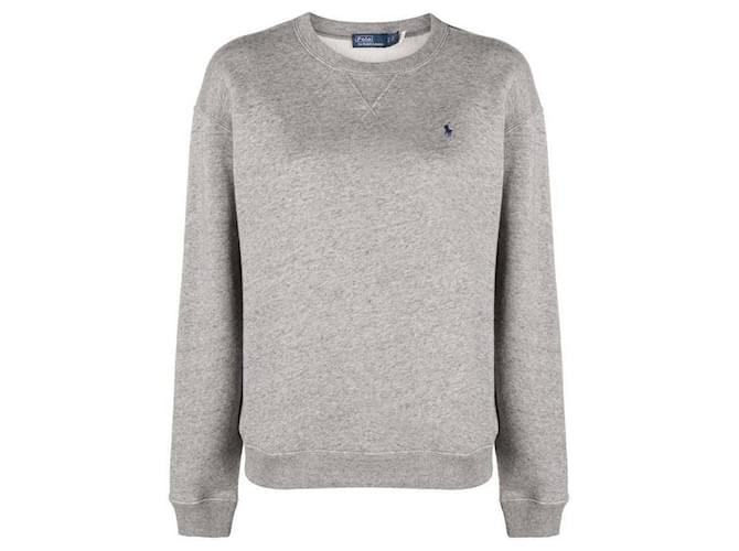 Ralph Lauren Bestickter Fleece-Pullover mit Pony-Logo Silber - Ansicht 3