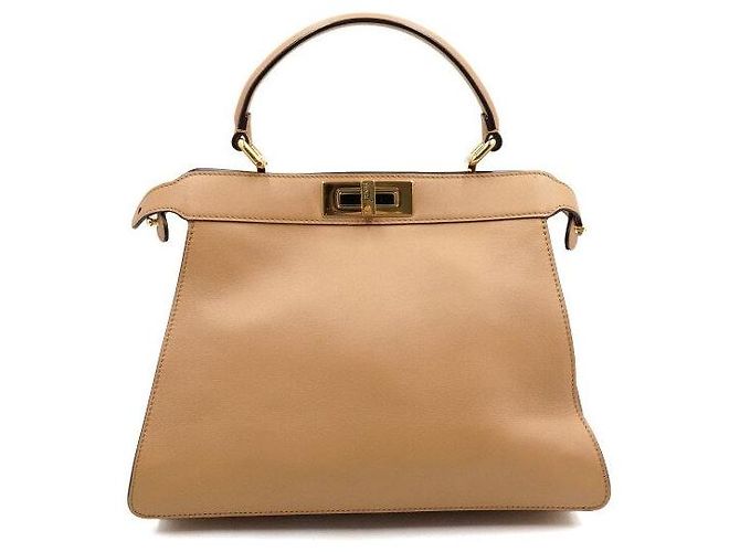 Fendi Borsa a spalla Peekaboo See Medium in pelle marrone - vista 4