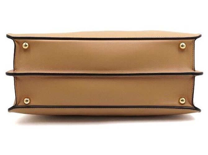 Fendi Borsa a spalla Peekaboo See Medium in pelle marrone - vista 8