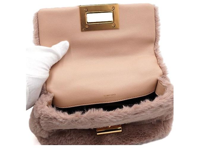 Tom Ford BORSO A SPALLA MINI IN PELLE MORBIDA ROSA CON CATENA D'ORO - vista 6