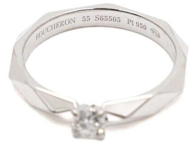Boucheron Platinring mit facettiertem Solitär-Diamant Silber - Ansicht 4