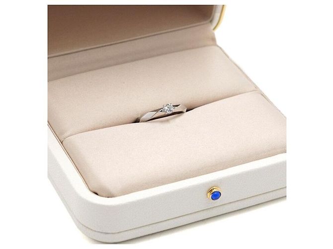 Boucheron Platinring mit facettiertem Solitär-Diamant Silber - Ansicht 6