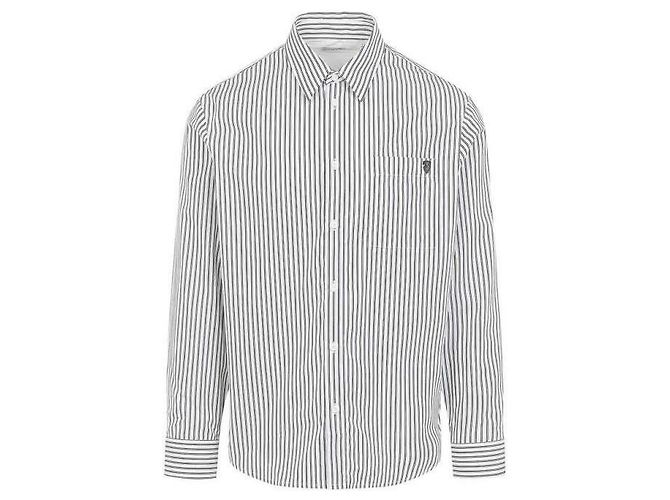 Burberry Gestreiftes Baumwollhemd Silber - Ansicht 4