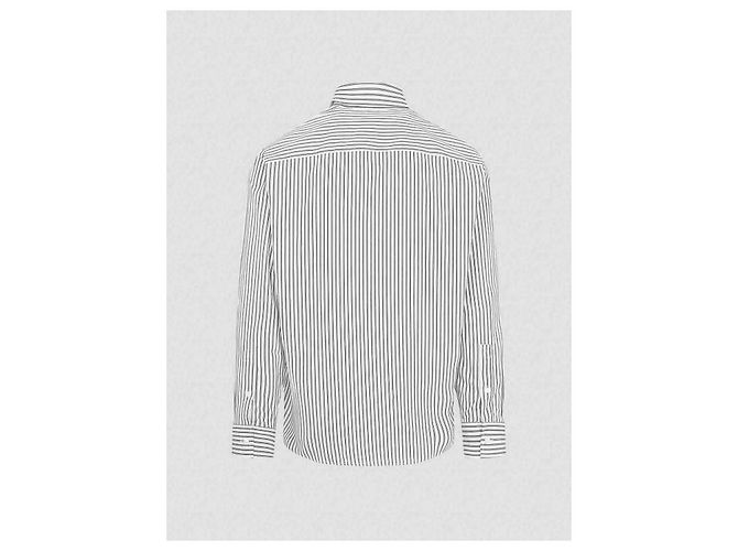 Burberry Gestreiftes Baumwollhemd Silber - Ansicht 5
