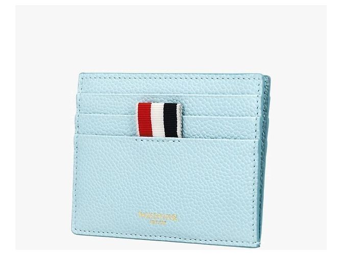 Thom Browne Wallet Pebble Grain Triple Tab Card Holder Blue - view 5