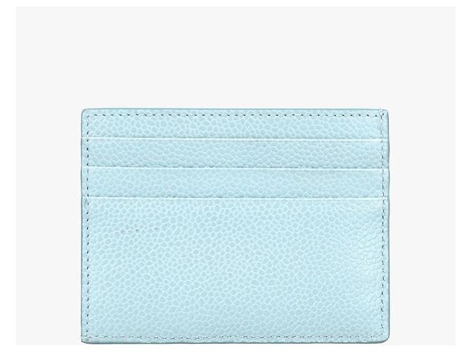 Thom Browne Wallet Pebble Grain Triple Tab Card Holder Blue - view 6