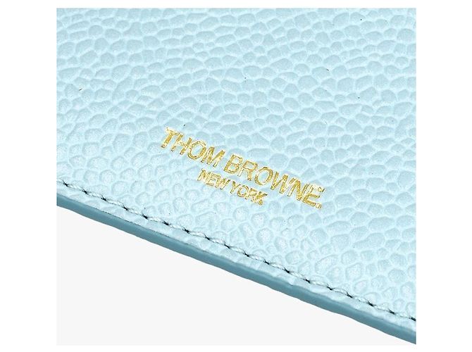 Thom Browne Wallet Pebble Grain Triple Tab Card Holder Blue - view 7