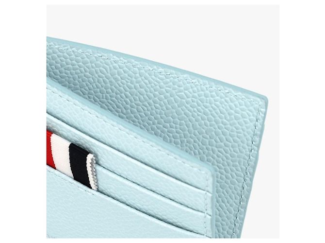 Thom Browne Wallet Pebble Grain Triple Tab Card Holder Blue - view 8