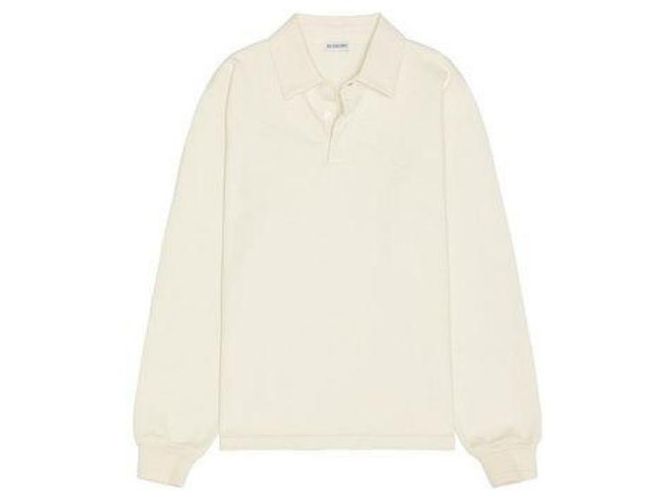 Burberry Langarm-Polo aus Baumwolle Weiß - Ansicht 4