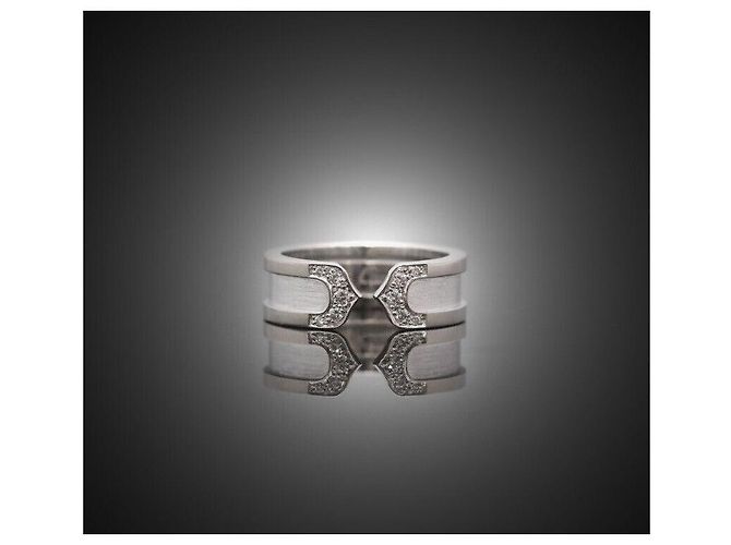 Cartier Doppelring aus Weißgold mit Diamant Größe - vista 4