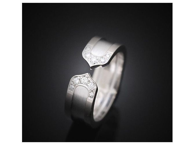 Cartier Doppelring aus Weißgold mit Diamant Größe - vista 8