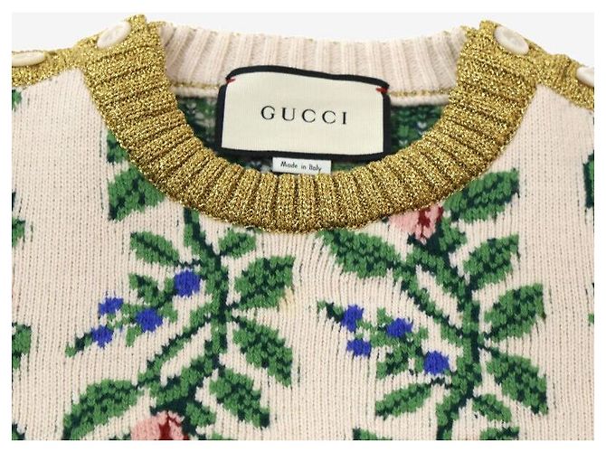Gucci Tricô com glitter de flores Multicor - vista 3