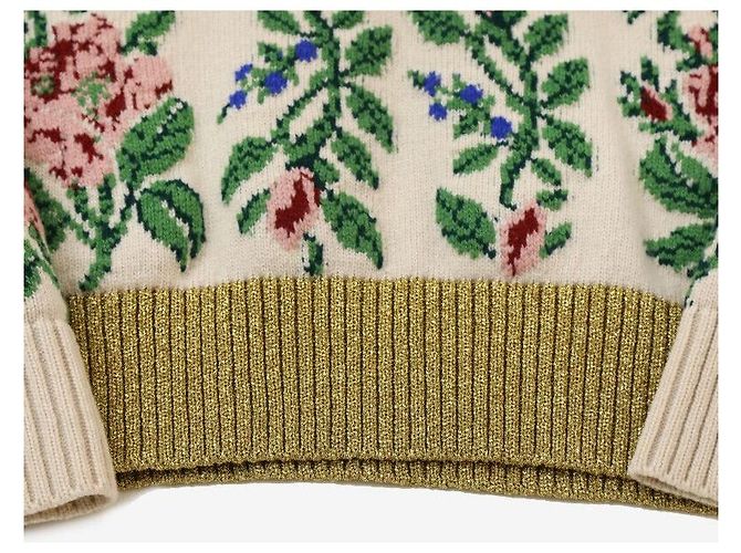 Gucci Tricô com glitter de flores Multicor - vista 5
