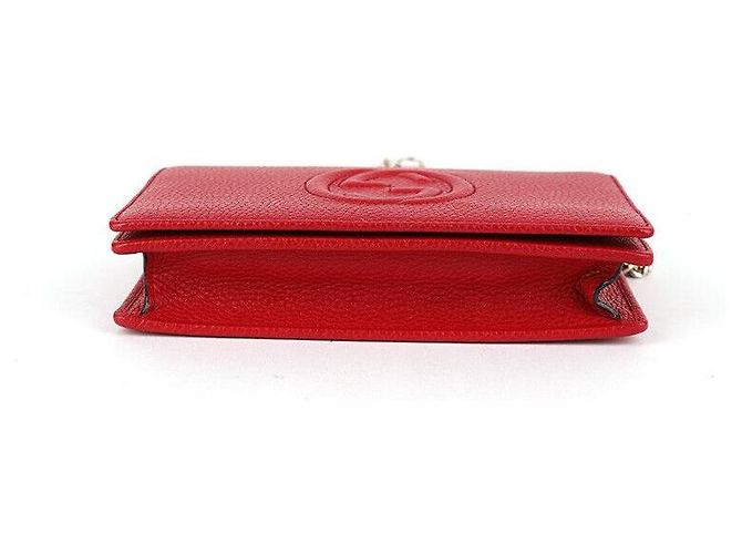 Gucci Borsa a tracolla mini Matelassé Marmont Soho WOC con catena Rosso - vista 4