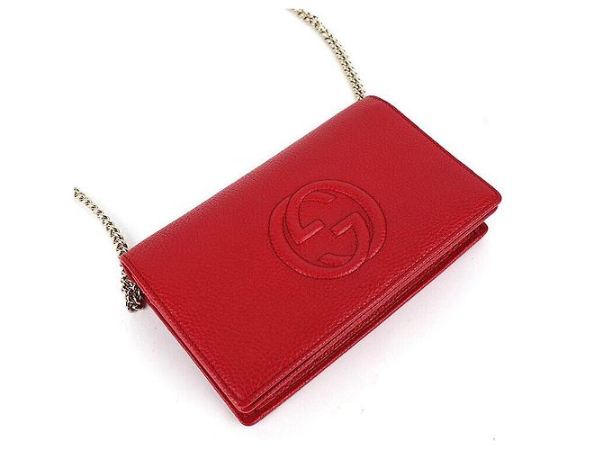 Gucci Borsa a tracolla mini Matelassé Marmont Soho WOC con catena Rosso - vista 5