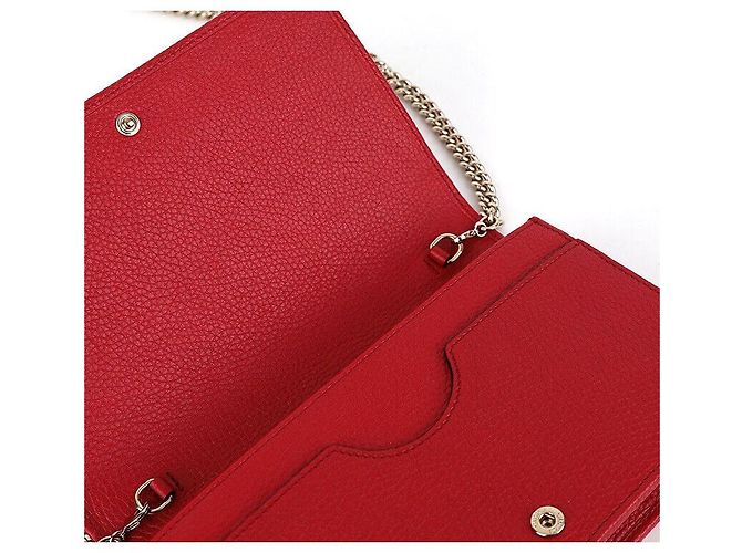 Gucci Borsa a tracolla mini Matelassé Marmont Soho WOC con catena Rosso - vista 6
