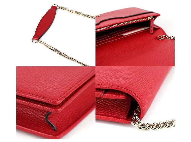 Gucci Borsa a tracolla mini Matelassé Marmont Soho WOC con catena Rosso - vista 7