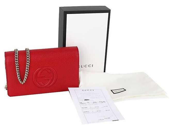 Gucci Borsa a tracolla mini Matelassé Marmont Soho WOC con catena Rosso - vista 8