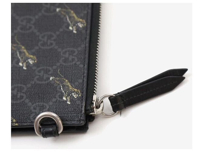 Gucci Clutch GG Tiger con tracolla Nero - vista 5