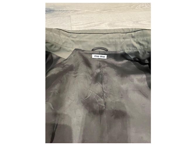 Gabardina Miu Miu Khaki de Algodón Caqui - vista 11