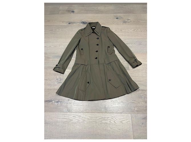 Gabardina Miu Miu Khaki de Algodón Caqui - vista 3