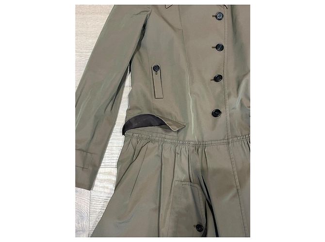 Gabardina Miu Miu Khaki de Algodón Caqui - vista 4