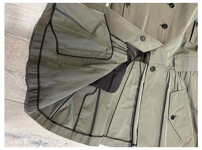 Gabardina Miu Miu Khaki de Algodón Caqui - vista 8