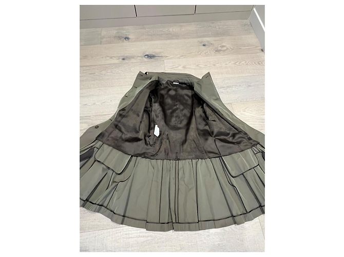 Gabardina Miu Miu Khaki de Algodón Caqui - vista 9