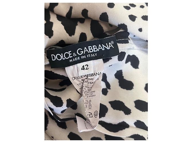 Blusa in seta leopardata Dolce & Gabbana Nero e Eggshell Bianco sporco - vista 4
