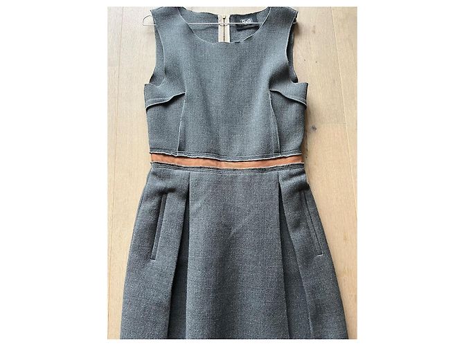 Abito Dolce & Gabbana in lana e seta grigio Crema Marrone chiaro - vista 7