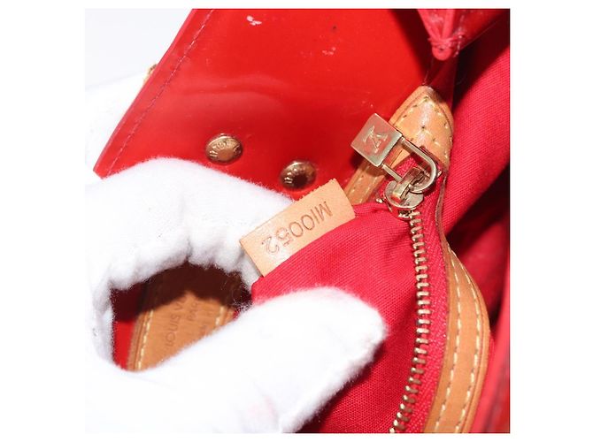 LOUIS VUITTON Monogram Vernis Reade PM Borsa a Mano Rossa M91088 LV Auth ti3791 Rosso - vista 12