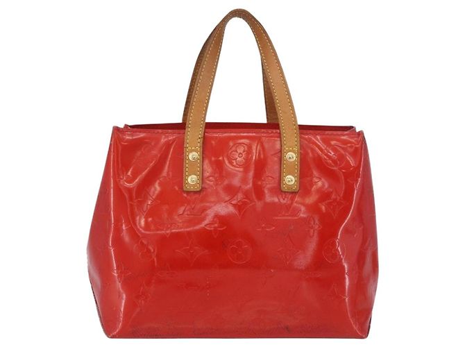 LOUIS VUITTON Monogram Vernis Reade PM Borsa a Mano Rossa M91088 LV Auth ti3791 Rosso - vista 2