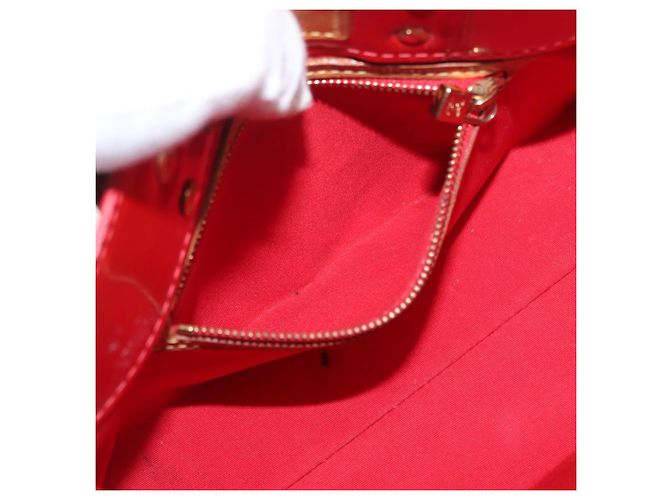 LOUIS VUITTON Monogram Vernis Reade PM Borsa a Mano Rossa M91088 LV Auth ti3791 Rosso - vista 22