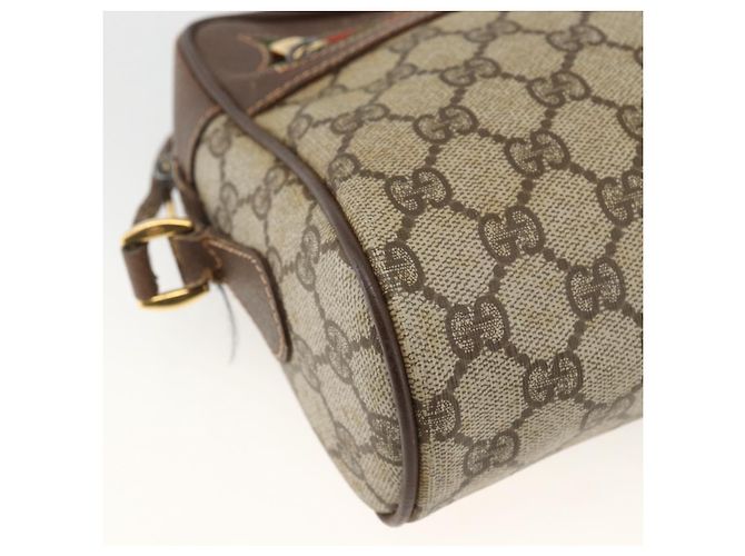 Borsa Sherry Line GG Supreme Web di GUCCI in PVC beige e oro 56 02 088 Auth BSZ220 D'oro - vista 15