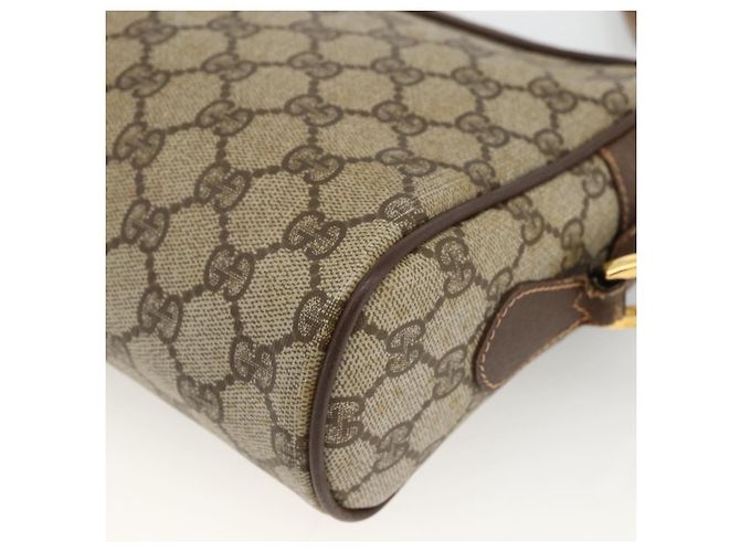 Borsa Sherry Line GG Supreme Web di GUCCI in PVC beige e oro 56 02 088 Auth BSZ220 D'oro - vista 16
