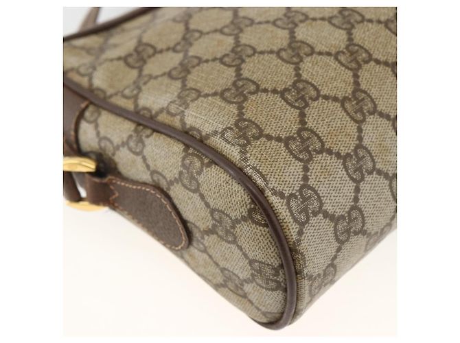 Borsa Sherry Line GG Supreme Web di GUCCI in PVC beige e oro 56 02 088 Auth BSZ220 D'oro - vista 17